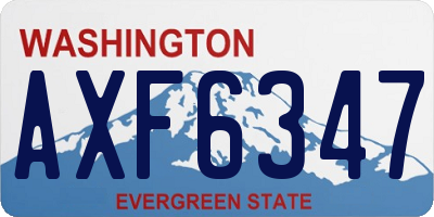 WA license plate AXF6347