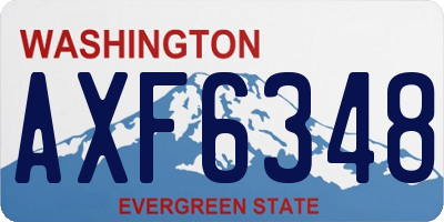 WA license plate AXF6348