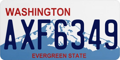 WA license plate AXF6349