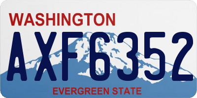 WA license plate AXF6352
