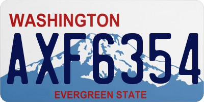 WA license plate AXF6354