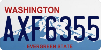 WA license plate AXF6355