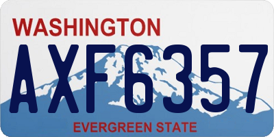 WA license plate AXF6357