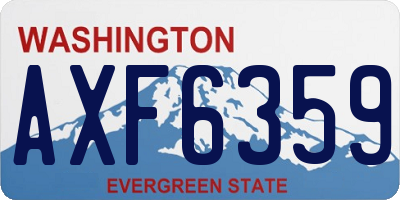 WA license plate AXF6359