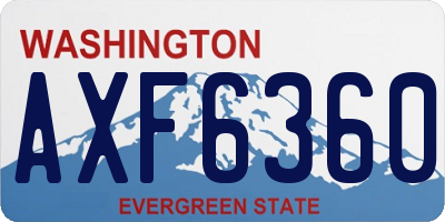 WA license plate AXF6360