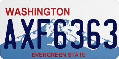 WA license plate AXF6363