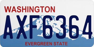 WA license plate AXF6364