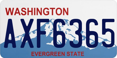 WA license plate AXF6365