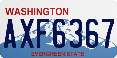 WA license plate AXF6367