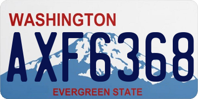 WA license plate AXF6368