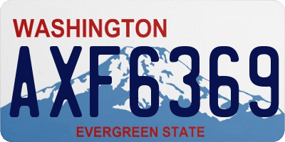 WA license plate AXF6369