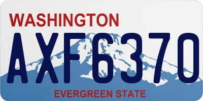 WA license plate AXF6370