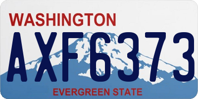 WA license plate AXF6373