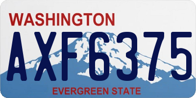 WA license plate AXF6375