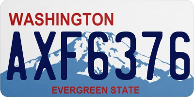 WA license plate AXF6376