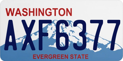 WA license plate AXF6377