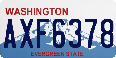 WA license plate AXF6378