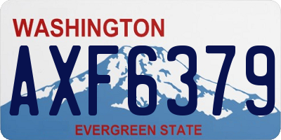 WA license plate AXF6379