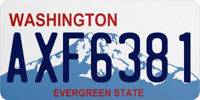 WA license plate AXF6381
