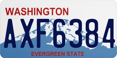 WA license plate AXF6384