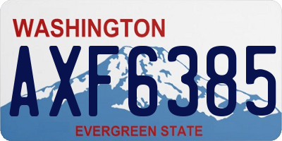 WA license plate AXF6385