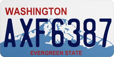 WA license plate AXF6387