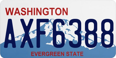 WA license plate AXF6388