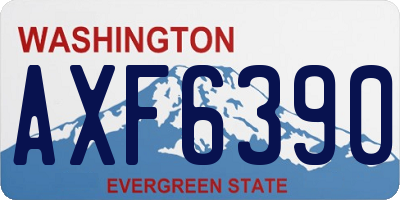 WA license plate AXF6390
