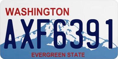 WA license plate AXF6391