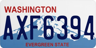 WA license plate AXF6394