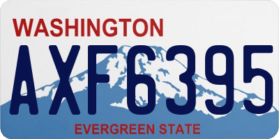 WA license plate AXF6395