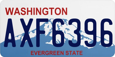 WA license plate AXF6396