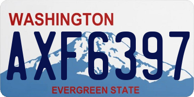 WA license plate AXF6397