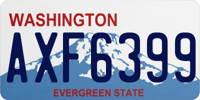 WA license plate AXF6399