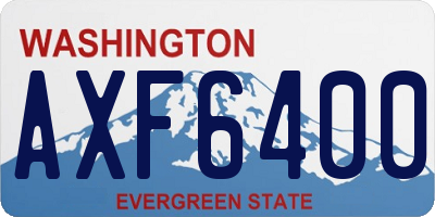 WA license plate AXF6400