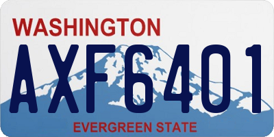 WA license plate AXF6401