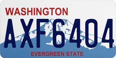 WA license plate AXF6404