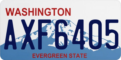 WA license plate AXF6405