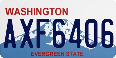 WA license plate AXF6406