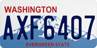 WA license plate AXF6407