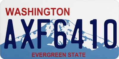 WA license plate AXF6410