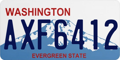 WA license plate AXF6412