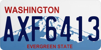 WA license plate AXF6413