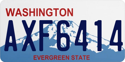 WA license plate AXF6414