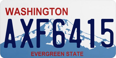 WA license plate AXF6415