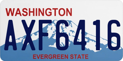 WA license plate AXF6416