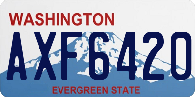 WA license plate AXF6420