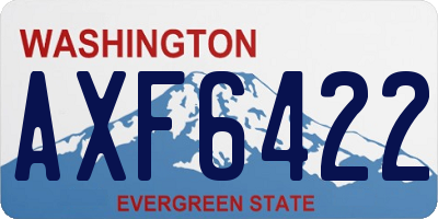 WA license plate AXF6422
