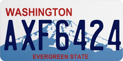 WA license plate AXF6424