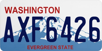 WA license plate AXF6426
